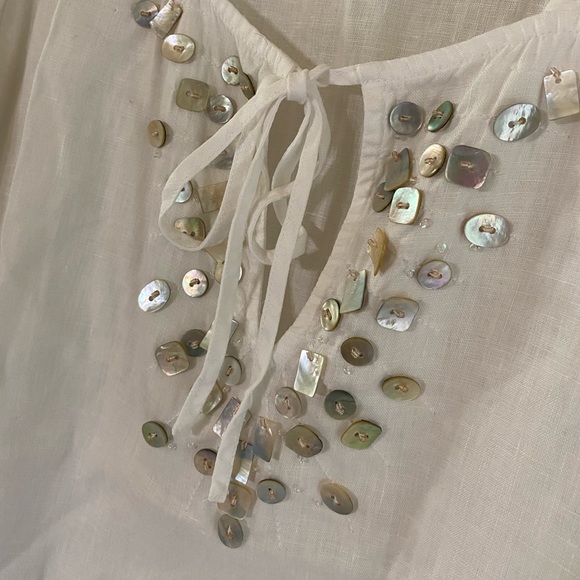 J. Jill Tops - J.Jill embell. linen blouse XS. Runs very big! Could fit small/med. Pretty!NWOT